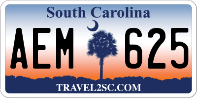 SC license plate AEM625