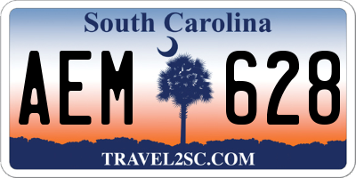 SC license plate AEM628