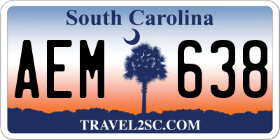 SC license plate AEM638