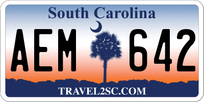 SC license plate AEM642