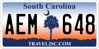 SC license plate AEM648