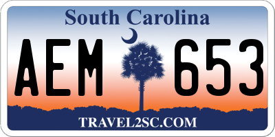 SC license plate AEM653