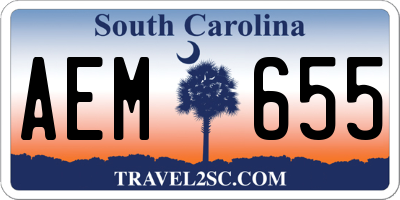SC license plate AEM655