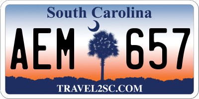 SC license plate AEM657
