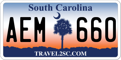 SC license plate AEM660