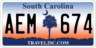 SC license plate AEM674