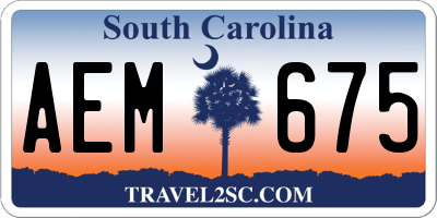 SC license plate AEM675