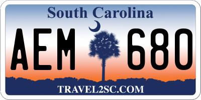 SC license plate AEM680