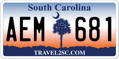 SC license plate AEM681