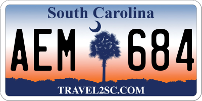 SC license plate AEM684