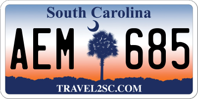 SC license plate AEM685