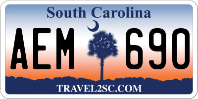 SC license plate AEM690