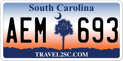 SC license plate AEM693