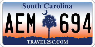 SC license plate AEM694