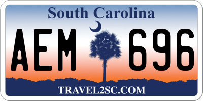 SC license plate AEM696