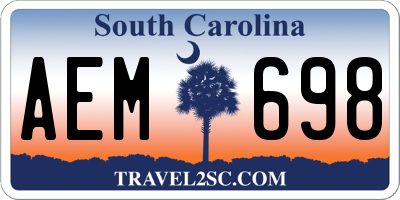 SC license plate AEM698