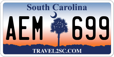SC license plate AEM699