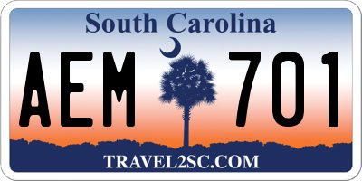 SC license plate AEM701