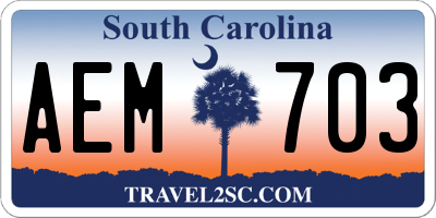 SC license plate AEM703