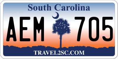 SC license plate AEM705