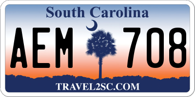 SC license plate AEM708