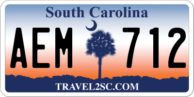 SC license plate AEM712