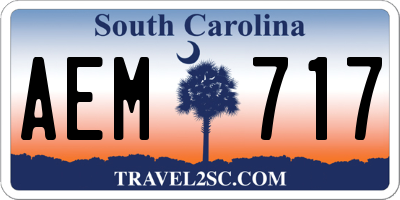 SC license plate AEM717
