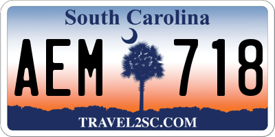 SC license plate AEM718