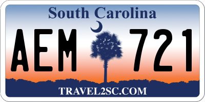 SC license plate AEM721