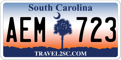 SC license plate AEM723
