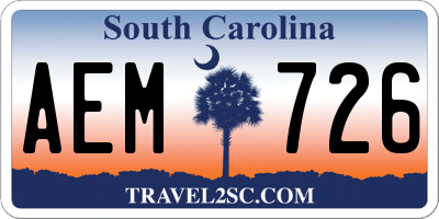 SC license plate AEM726