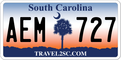 SC license plate AEM727