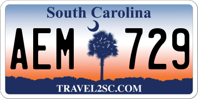 SC license plate AEM729