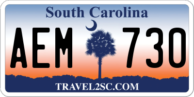 SC license plate AEM730