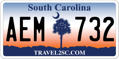 SC license plate AEM732