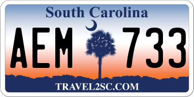 SC license plate AEM733