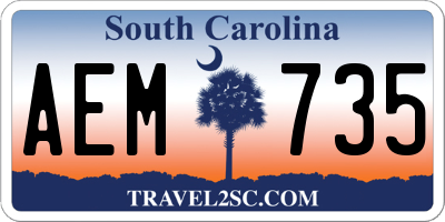 SC license plate AEM735