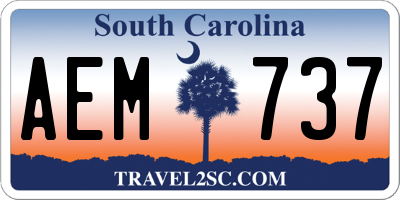 SC license plate AEM737