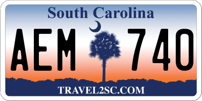 SC license plate AEM740