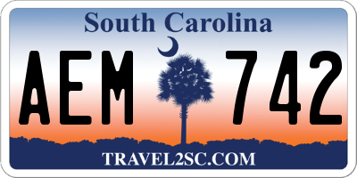 SC license plate AEM742