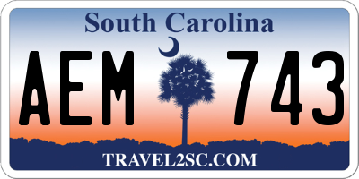 SC license plate AEM743