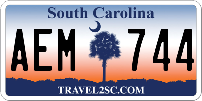 SC license plate AEM744
