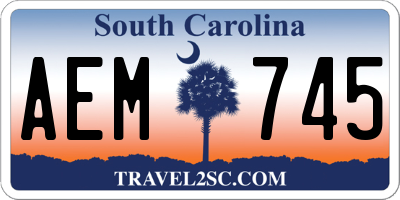 SC license plate AEM745