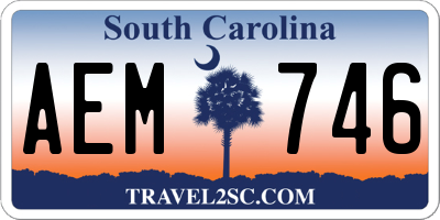 SC license plate AEM746