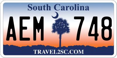SC license plate AEM748
