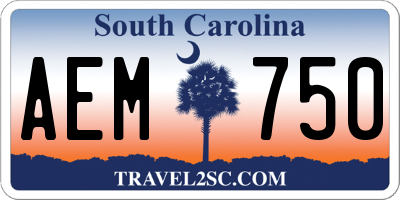 SC license plate AEM750