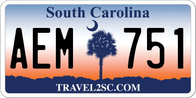 SC license plate AEM751
