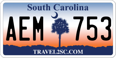 SC license plate AEM753