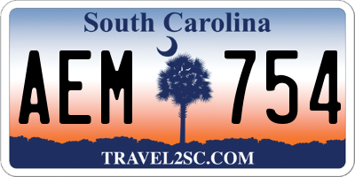 SC license plate AEM754