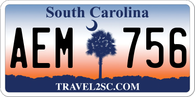 SC license plate AEM756
